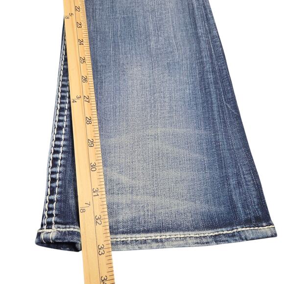 Rock Revival Denim Boot Cut Jeans Leyah 30X33 Tall Distressed Thick Stitch - Picture 16 of 16